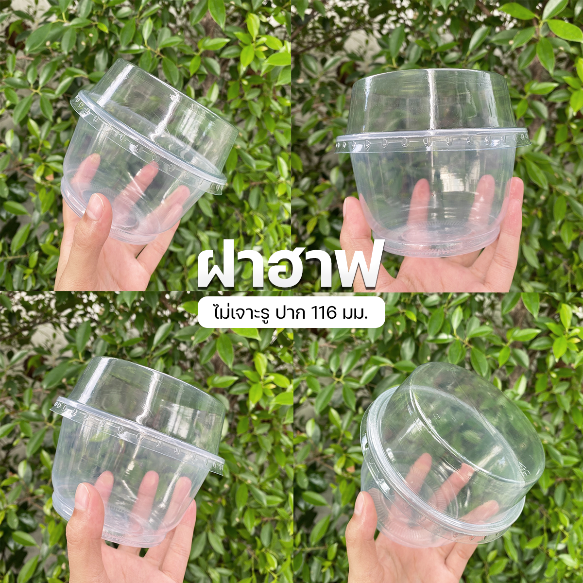 Toripac ชามใส ถ้วยน้ำแข็งใส 15 ออนซ์ ปาก 116 มม. พลาสติก PP พร้อมฝาปิด (50 ชุด/แพ็ค)