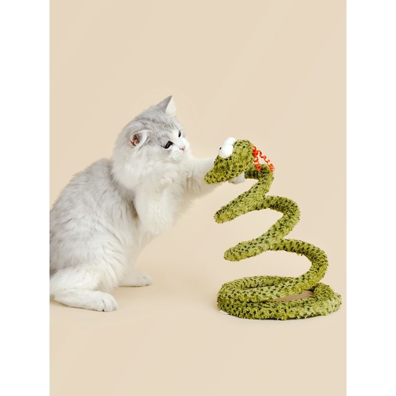 Cat snake doll ตุ๊กตาสำหรับสัตว์เลี้ยง ตุ๊กตาสำหรับแมว ตุ๊กตางูเกลียว 18x18 cm