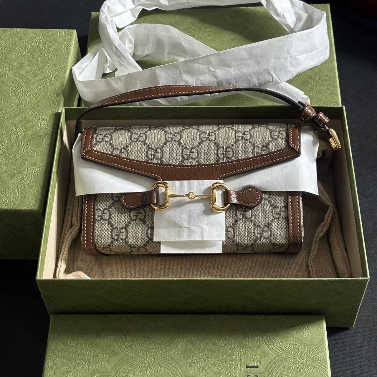 New Gucci horsebit mini อุปกรณ์. กล่อง การ์ด ถุงผ้า