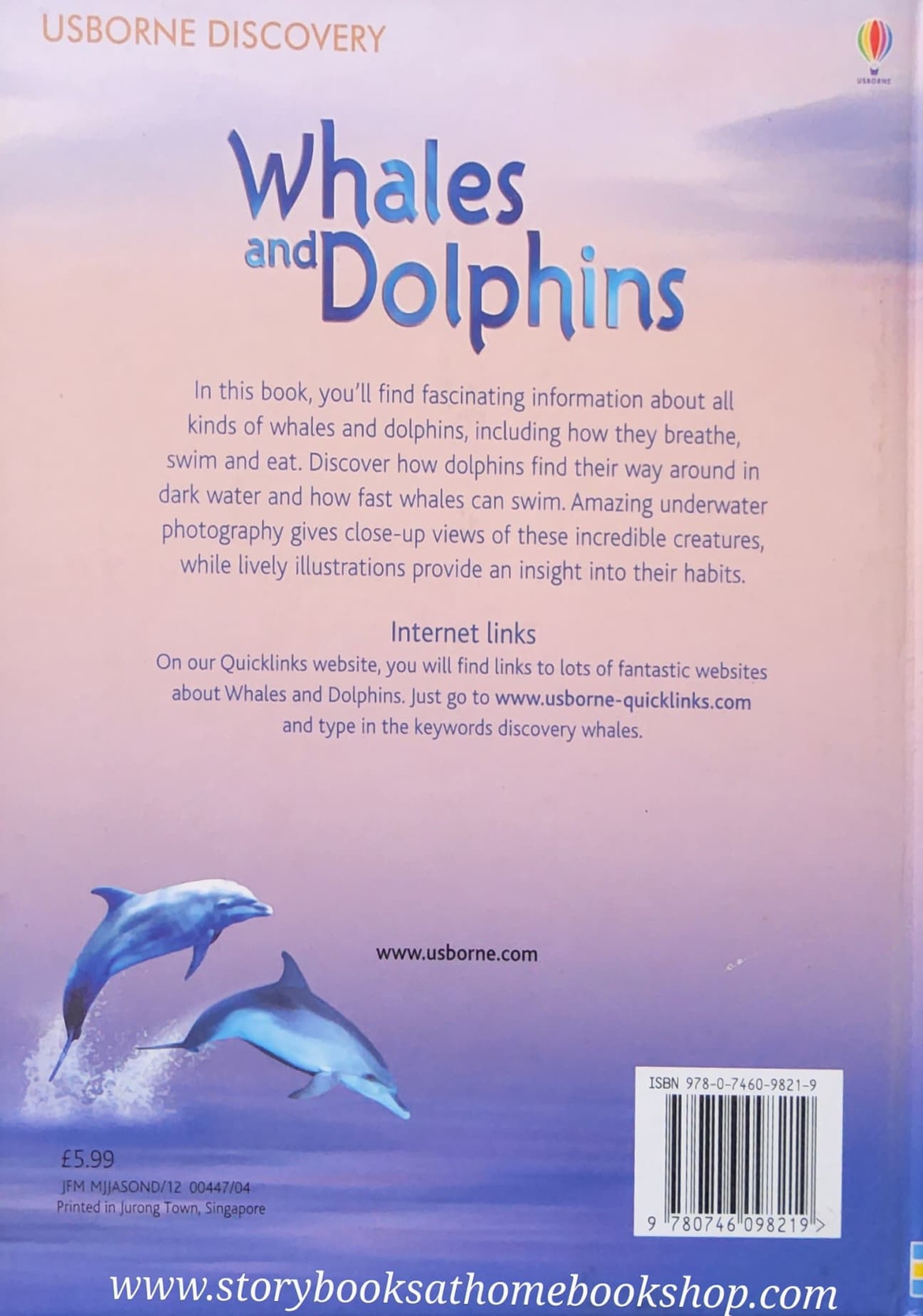 KNOWLEDGE BOOK** ♥️♥️USBORNE DISCOVERY WHALES AND DOLPHINS♥️♥️