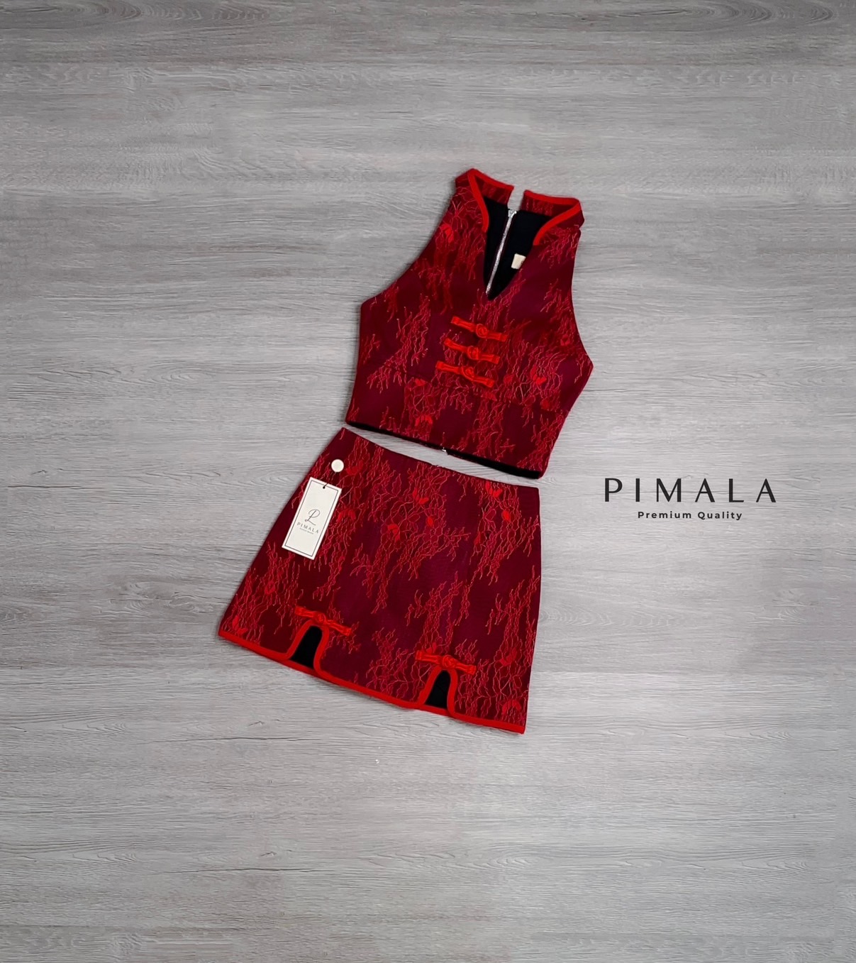 เซ็ทกี่เพ้า เสื้อ+กระโปรง XS S M L