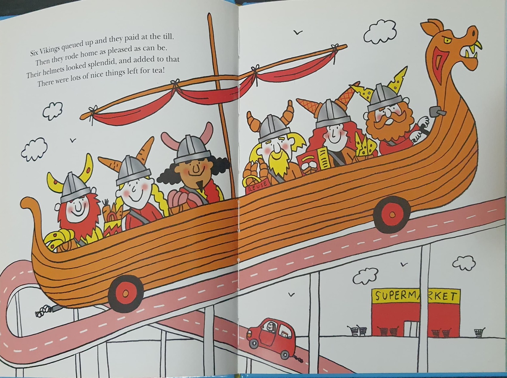 หนังสือนิทานปกแข็ง** 🍅🍅VIKINGS IN THE SUPERMARKET BY NICK SHARRATT