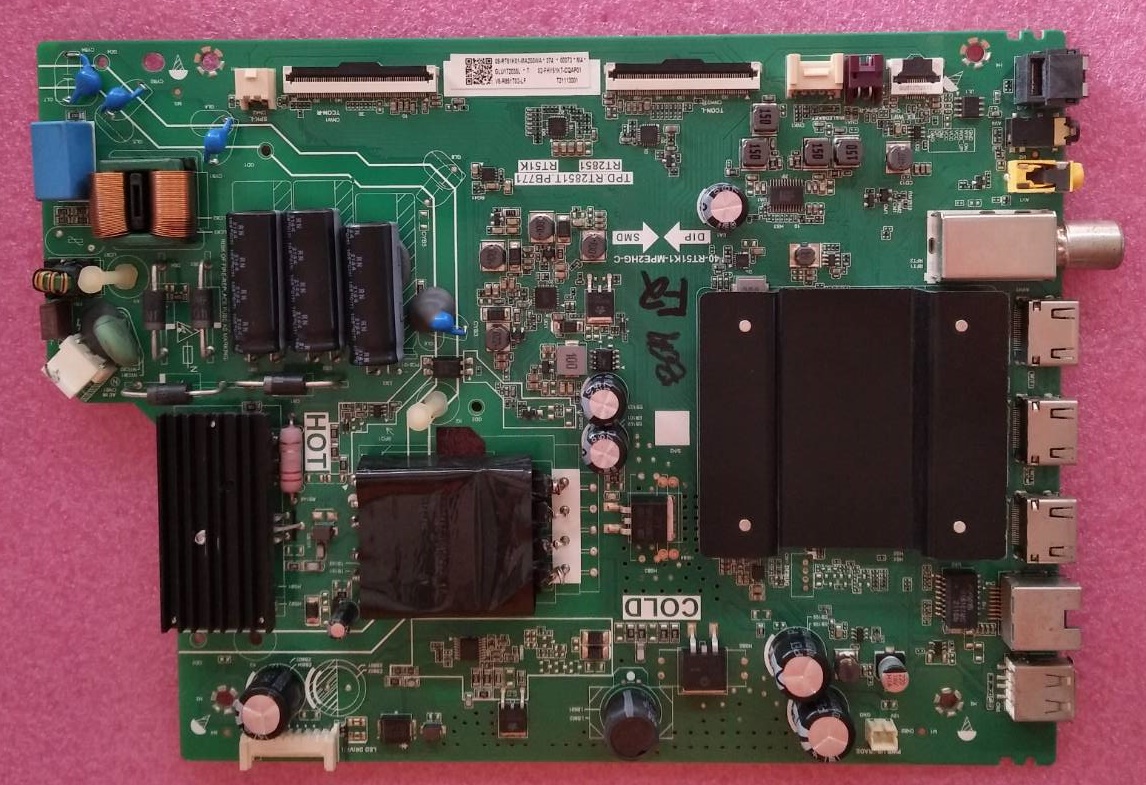 เมนบอร์ดทีวีทีซีแอล (Oneboard TV TCL) มือสองพร้อมใช้งาน รุ่น50P615 พาร์ทTPD.RT2851T.PB771 เวอร์ชั่นทีบาร์V500DJ7-QE1