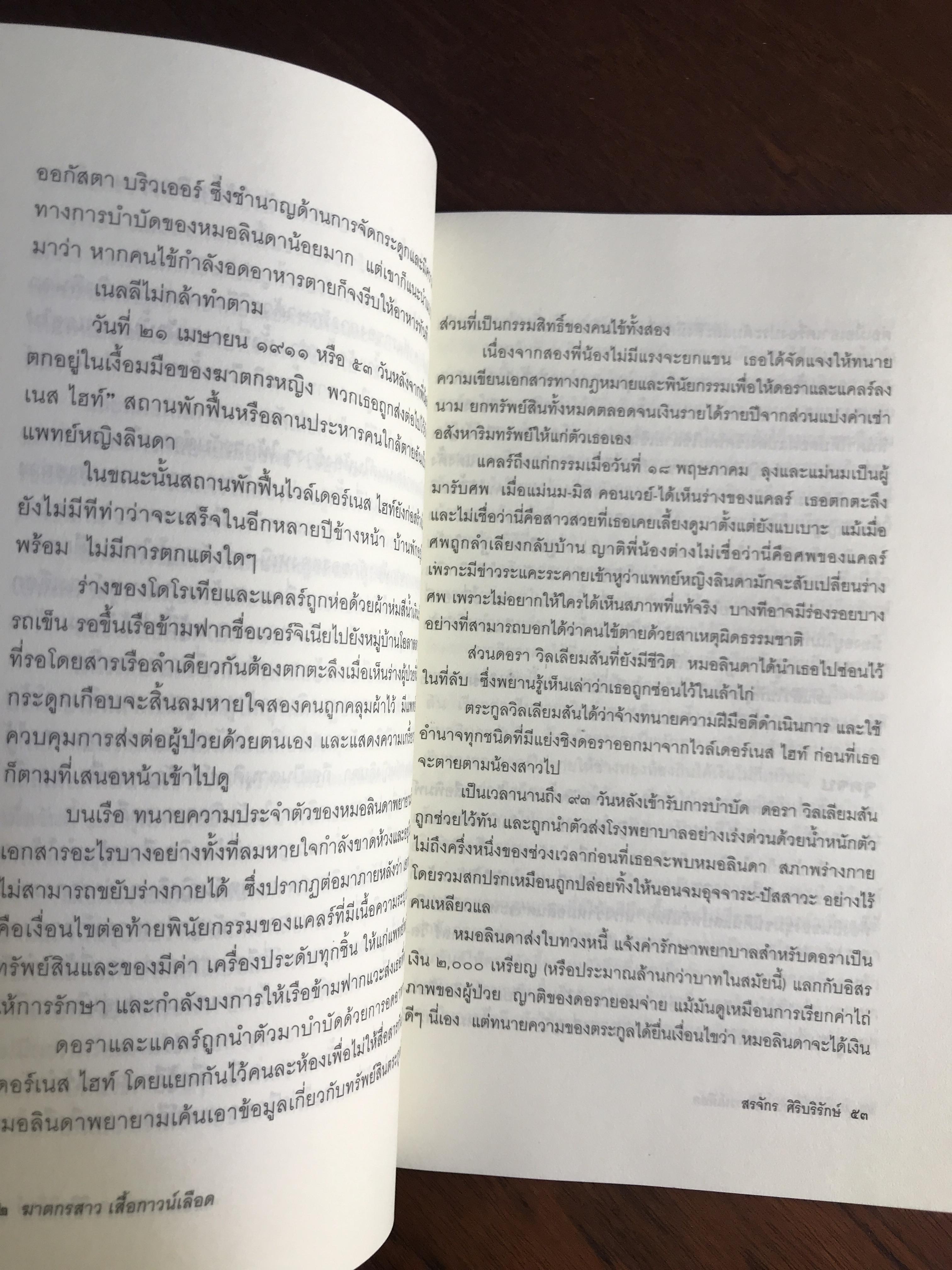ฆาตกรสาว เสือกาวน์เลือด ผู้เขียน: สรจักร ศิริบริรักษ์ สำนักพิมพ์: มติชน | ปี | WA7