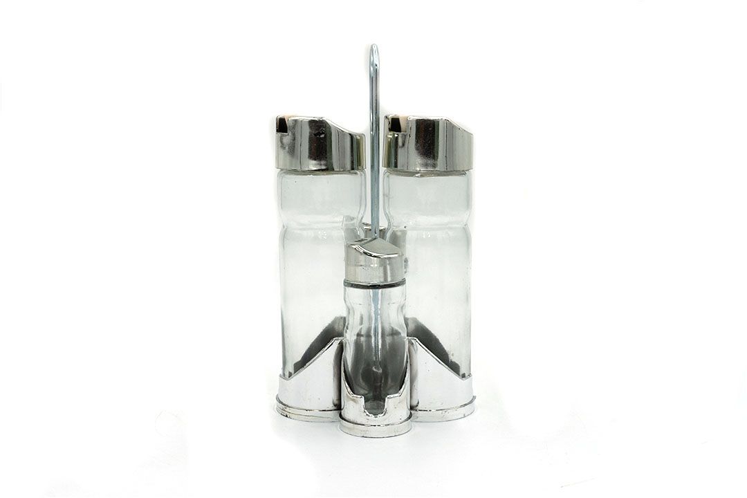 Cruet set ชุดเครื่องปรุง ขวดใส่เครื่องปรุง มีฝา 4 ชิ้น 10x10x20 cm