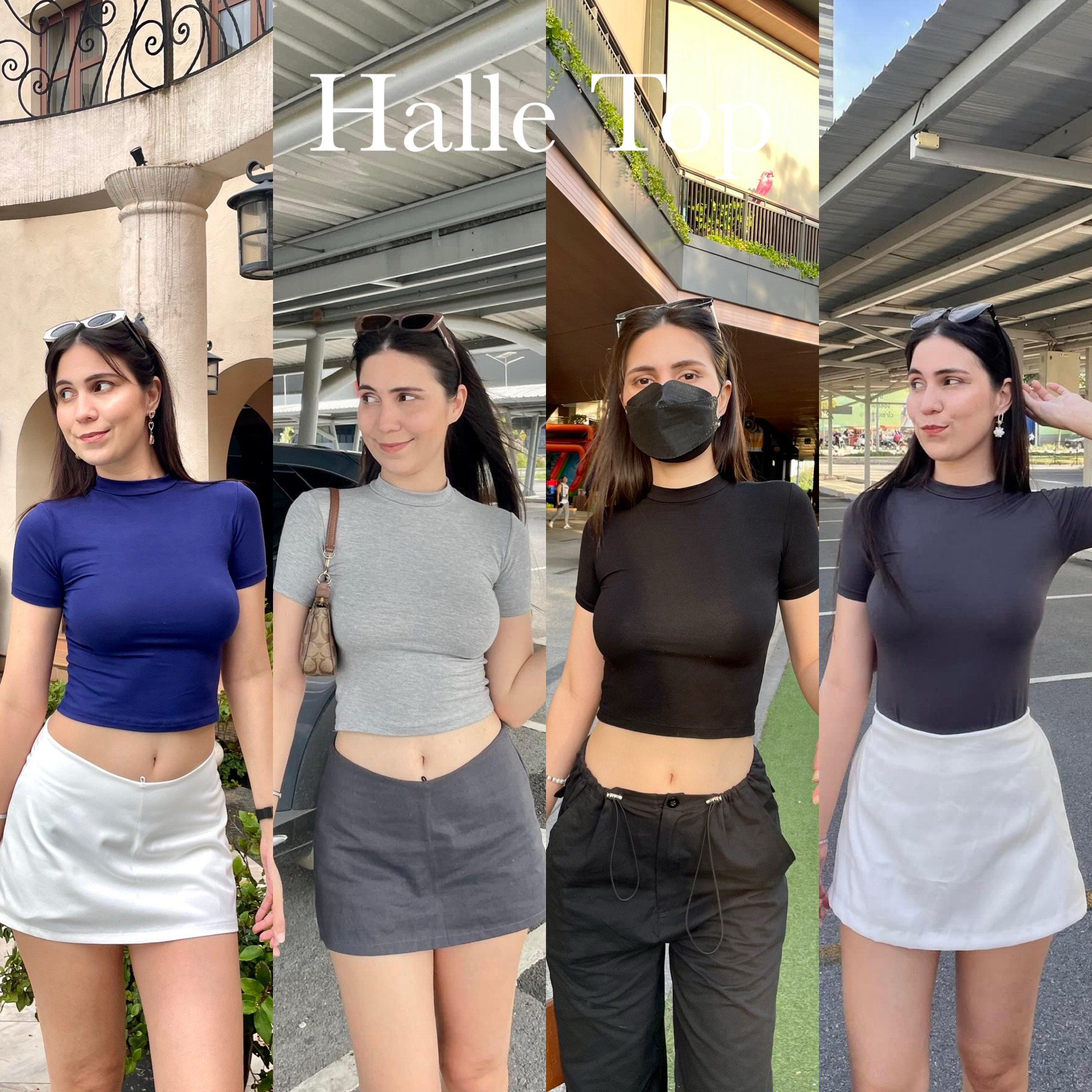 🐿️Halle Top🐿️ เสื้อยืดเรยอน ความยาวกำลังพอดี ผ้าใส่สบายปรับตามตัว ใส่ง่ายแมชง่ายมาก