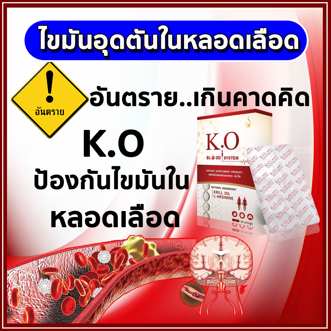 เค.โอ K.O ของแท้ ชุด2กล่อง เพื่อระบบเลือด เวียนหัว บ้านหมุ่น ล้างสารพิษ ลดไขมันหลอดเลือด