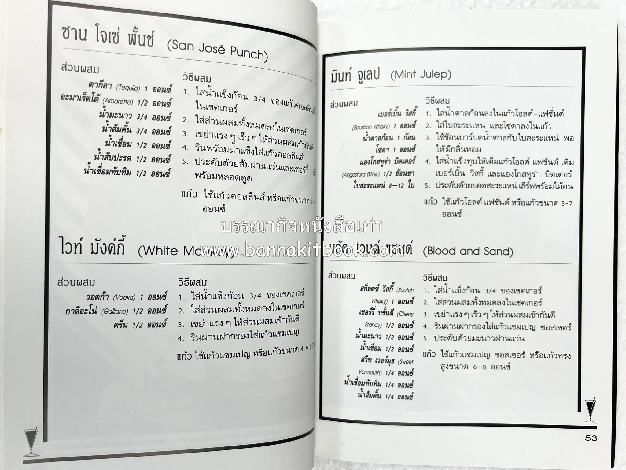 ค็อกเทล 1 และ ค็อกเทล 2 หนังสือชุดเครื่องดื่มผสม โดย : สมสุข ตั้งเจริญ (2 เล่มชุด).