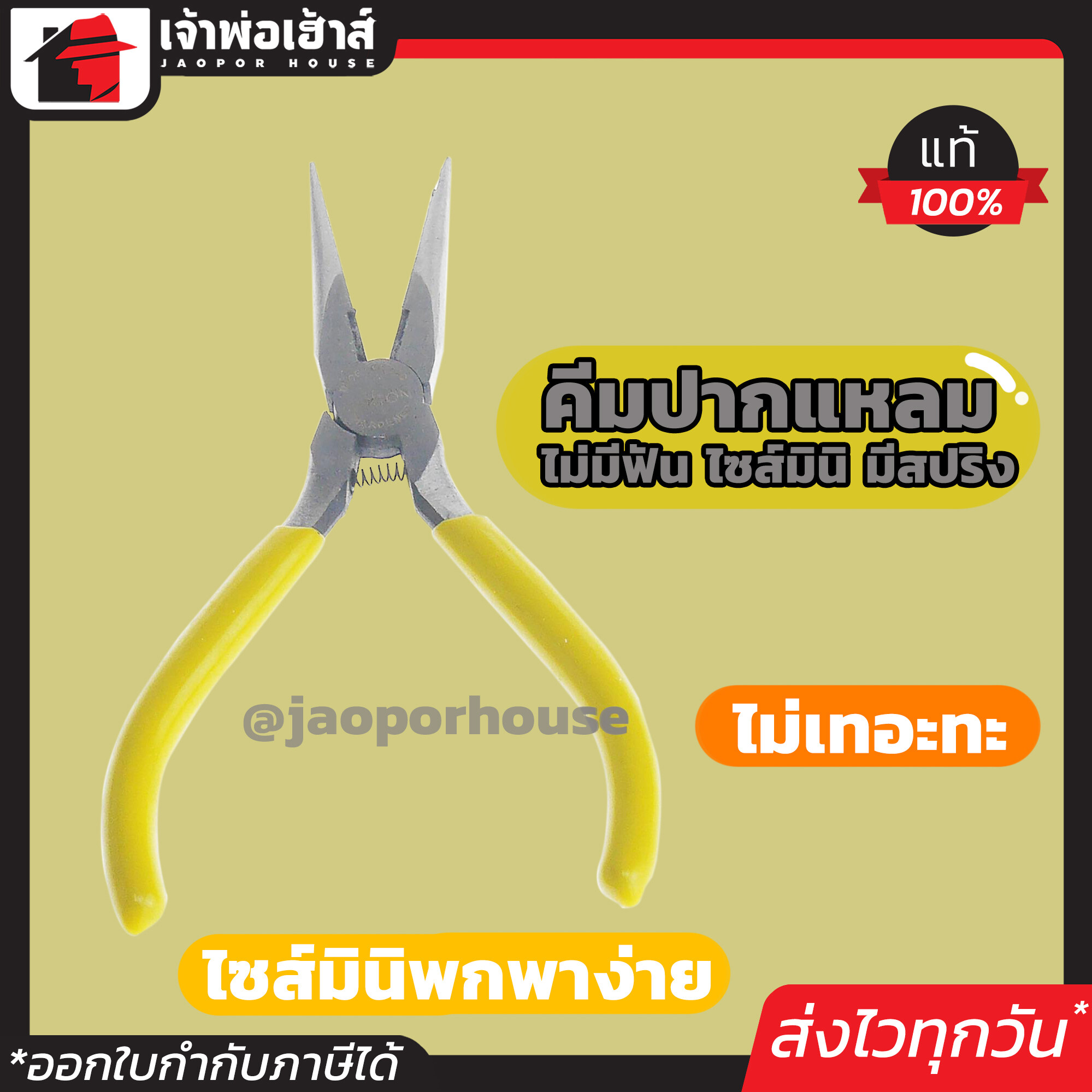 Winton คีมปากแหลม ไม่มีฟัน ไซส์มินิ มีสปริง คีมตัดและหนีบ ขึ้นรูปด้วยกรรมวิธี Drop Forged วินตัน E17-02