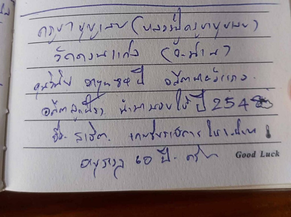 พระทันตธาตุ ครูบาบุุญเลย วัดดอนแก่ง จ.น่าน ได้มาจากคุณวินัย อายุ 84 ปี อดีตนายอำเภอ หลายพื้นที่ คุณวินัย ได้พระทันตธาตุจากคุณสาธิต นำมามอบให้ในปี 2548 คุณสาธิต เป็นลูกศิษย์ครูบาบุญเลย และเคยเป็นลูกน้องคุณวินัย ปัจจุบันอายุกว่า 60 ปีแล้ว