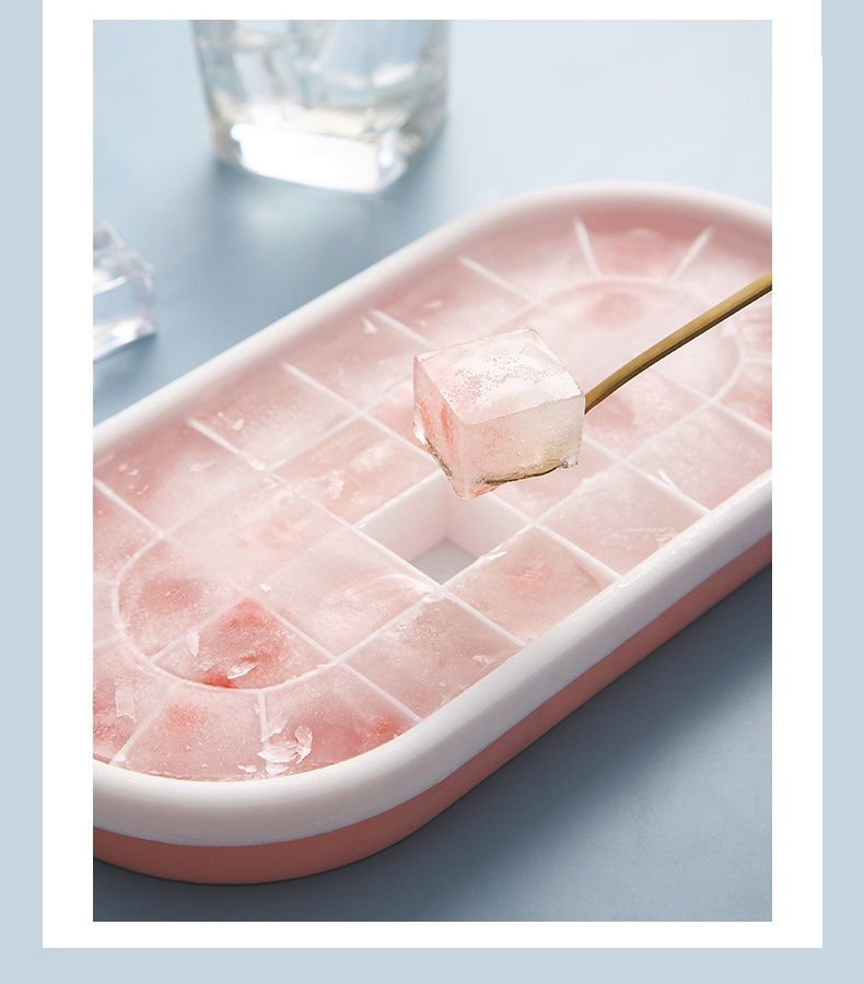 Silicone ice tray แม่พิมพ์น้ำแข็ง มีฝาปิด 12x24x3 cm