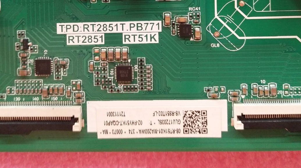 เมนบอร์ดทีวีทีซีแอล (Oneboard TV TCL) มือสองพร้อมใช้งาน รุ่น50P615 พาร์ทTPD.RT2851T.PB771 เวอร์ชั่นทีบาร์V500DJ7-QE1