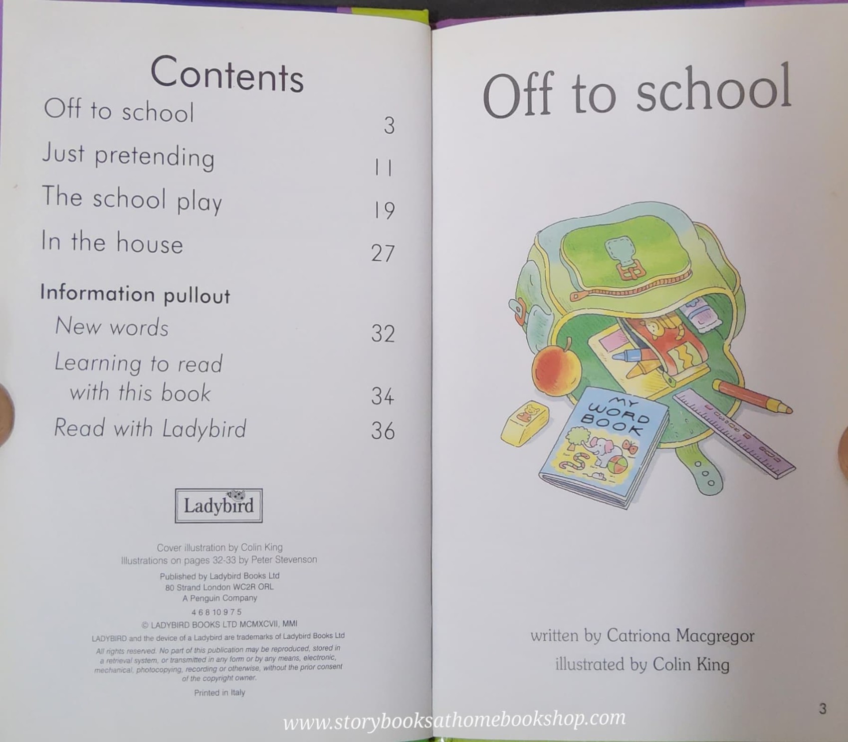 หนังสือนิทานปกแข็ง** 🍓🍓READ WITH LADYBIRD: OFF TO SCHOOL
