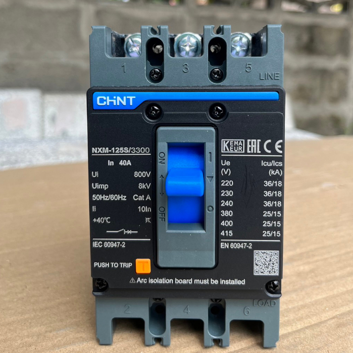 MCCB โมลเคสเบรกเกอร์ เบรกเกอร์ขนาดใหญ่ Molded Case Circuit Breaker NXM-125S/3300 3P 40A (25KA)
