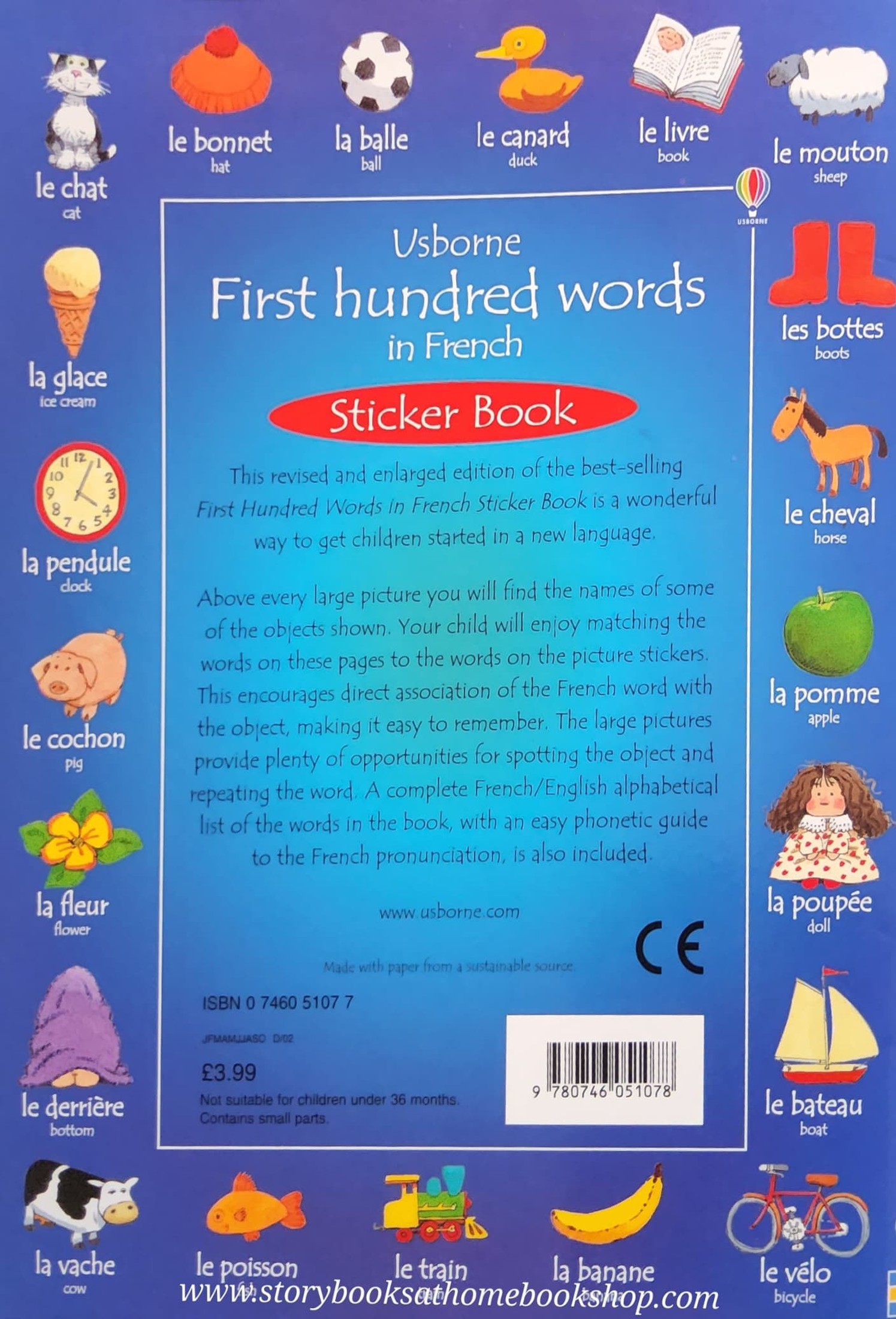 KNOWLEDGE BOOK** ♥️USBORNE FIRST HUNDRED WORDS IN FRENCH STICKER BOOK
