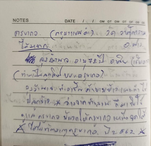 พระทันตธาตุ ครูบาแขนดำ หรือครูบากอ วัดวาฬุการาม อ.ฝาง จ.เชียงใหม่ ได้มาจากลุงอำนาจ อายุ 72 ปี อาชีพขายข้าวสาร ใน อ.เชียงดาว อ.ฝาง ทำสวนปลูกข้าวขาย ลุงอำนาจท่านเป็นลูกศิษย์ของครูบากอ ยามว่างท่านก็มาขับรถให้ครูบากอ ลุงอำนาจได้รับพระทันตธาตุมาให้ปี 2562
