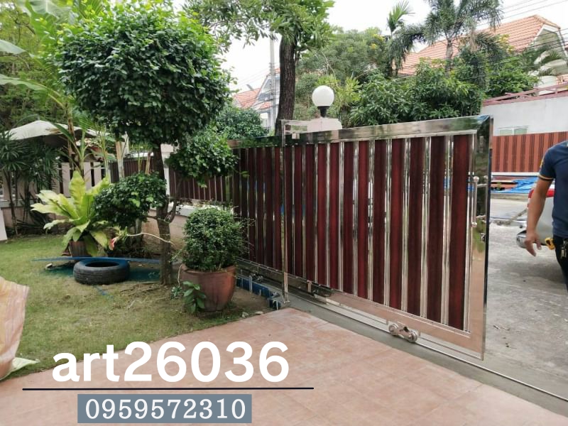รั้วบ้าน รั้วหน้าบ้าน สแตนเลส รั้วไม้