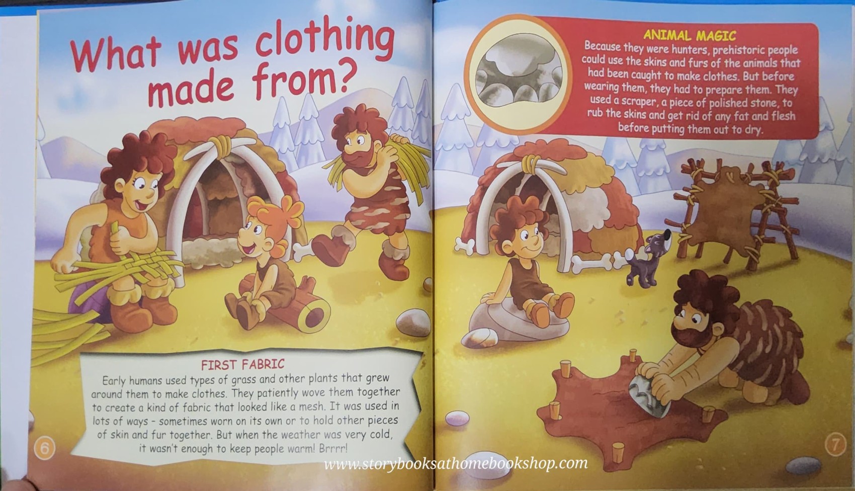 หนังสือนิทานปกแข็ง** 🍅🍓DINOSAURS&FRIENDS READ.LEARN.PLAY:PREHISTORIC CLOTHS