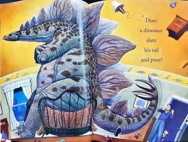 หนังสือนิทานเด็ก ภาษาอังกฤษ ปกอ่อน 🍓🍓HOW DO DINOSAURS SAY GOOD NIGHT?/Used สภาพ 80-90%