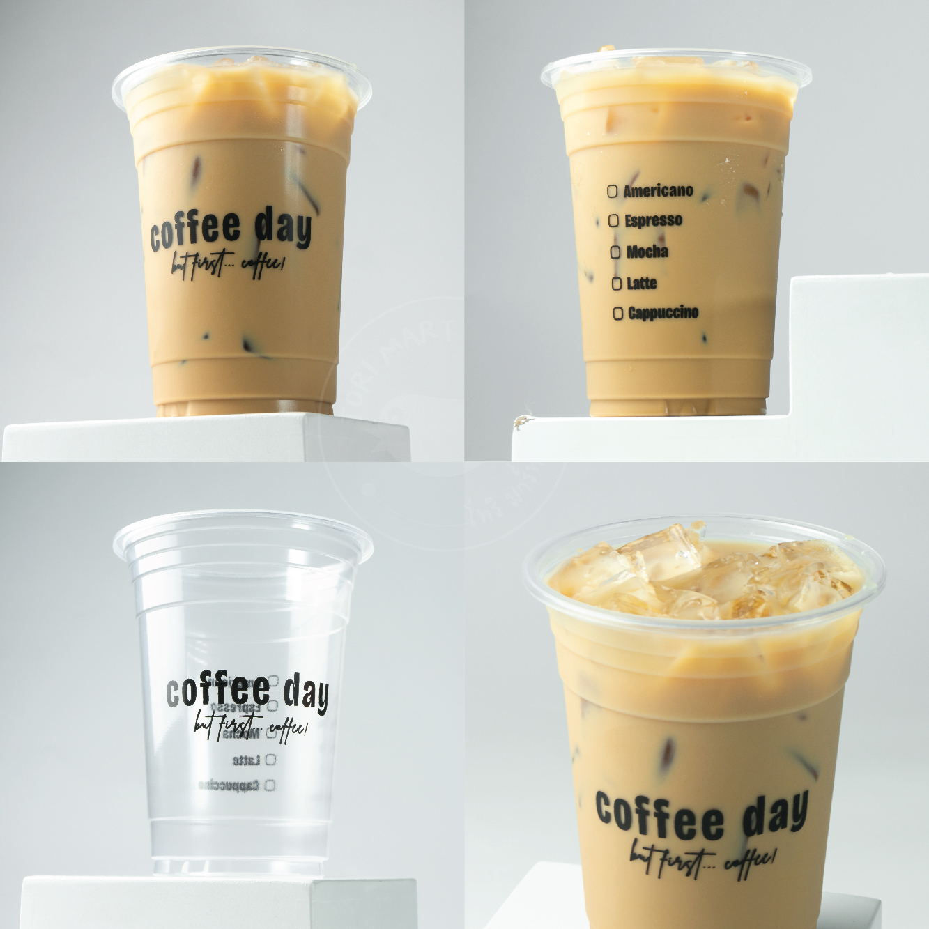 Toripac แก้วกาแฟ PP 16 ออนซ์ ปาก 95 มม. สกรีนลาย แก้วพิมพ์ลาย แก้วพลาสติก (50ใบ/แพ็ค)