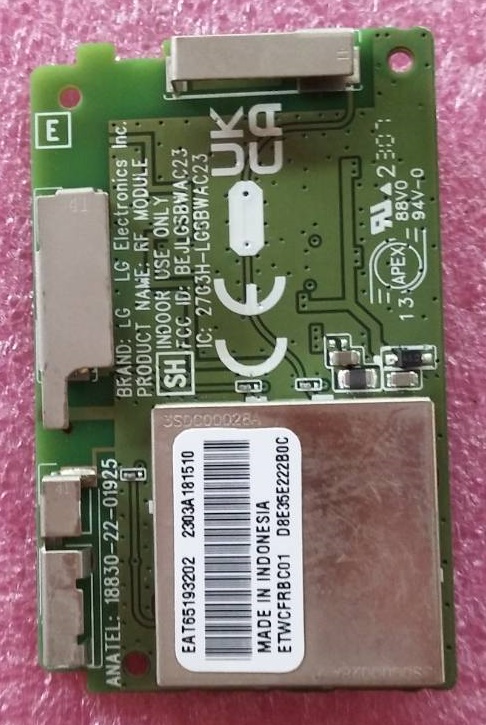 ตัวรับสัญญาณWifi LG(แอลจี) อะไหล่แท้/ของถอด พาร์ทEAT65193202 ใช้กับรุ่น55UR8050PSB.ATMFLJD และรุ่นอื่นที่พาร์ทตรงกัน