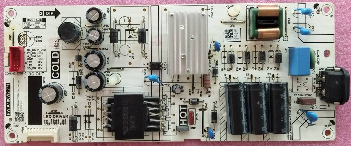 ซัพพลายทีวีทีซีแอล TCL อะไหล่แท้มือสองพร้อมใช้งาน ใช้กับรุ่น43P735 พาร์ทติดบอร์ด PW.A100W2.771