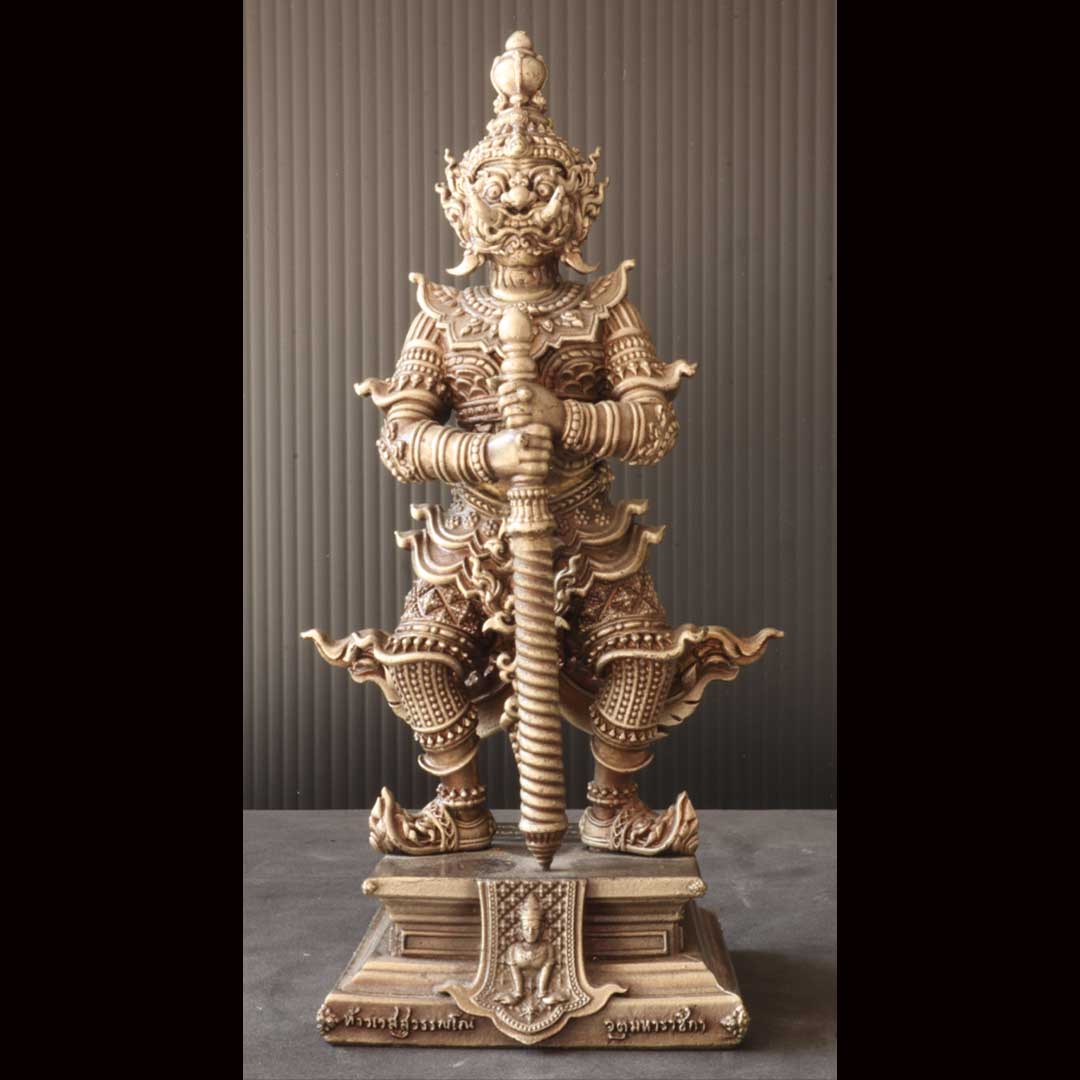 พระบูชา ท้าวเวสสุวรรณโณ วัดจุฬามณี รุ่นพุทธศิลป์ทรงจำปี ปี2563 ขนาด 5นิ้ว เนื้อขนวนชุบเงินซาตินนอก