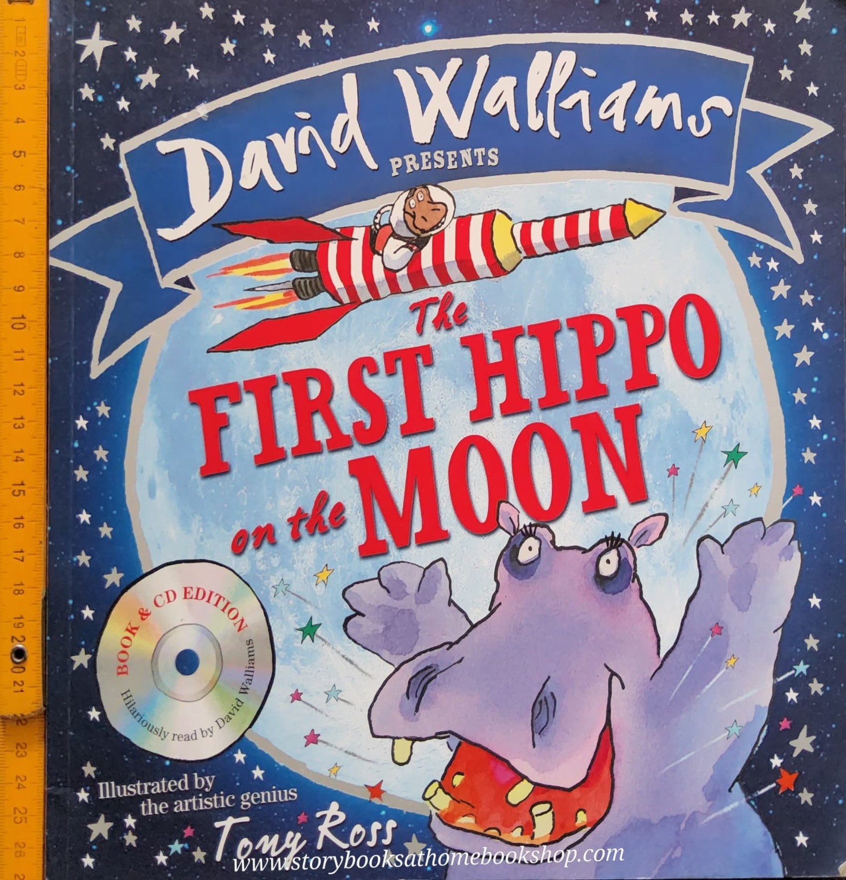 หนังสือนิทานปกอ่อน** 🍅🍓THE FIRST HIPPO ON THE MOON BY DAVID WALLIAMS with CD