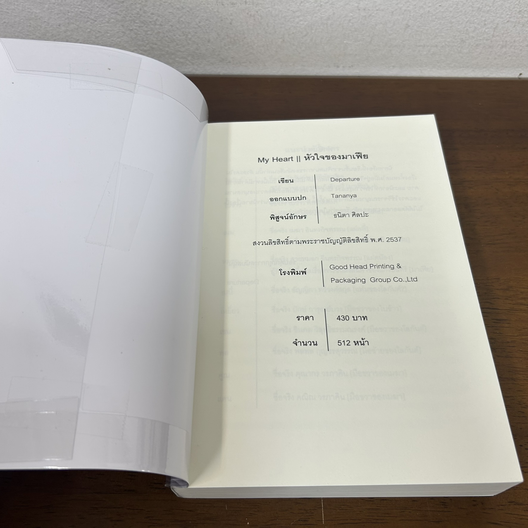 หัวใจของมาเฟีย ... DEPARTURE (มือสอง) นิยาย โรแมนติก ทำมือ