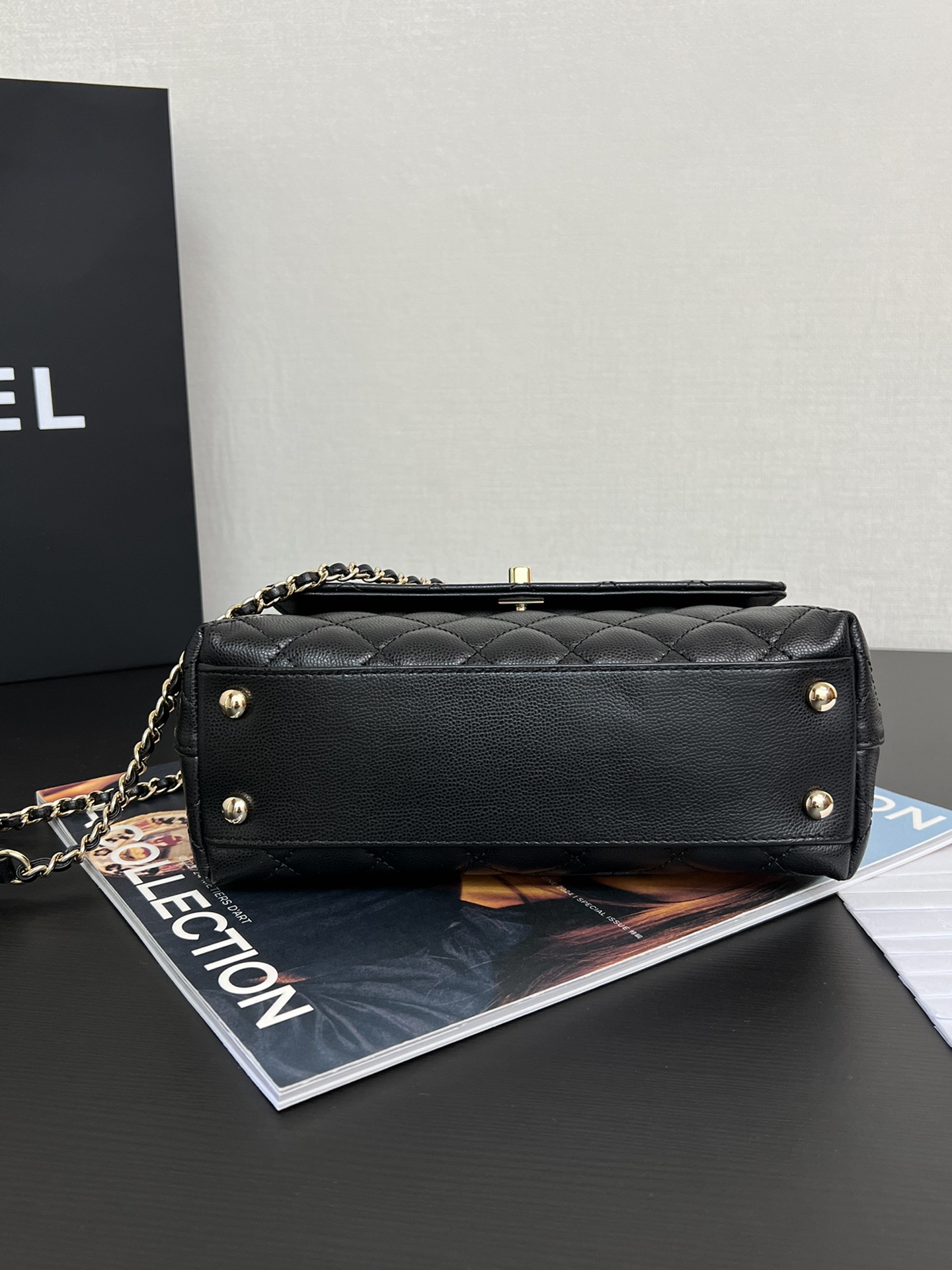 [Pre-order] Chanel Coco Top Handle Bag Mini 24cm Gold-Tone Metal Hardwareงาน VIP คุณภาพที่ดีที่สุด