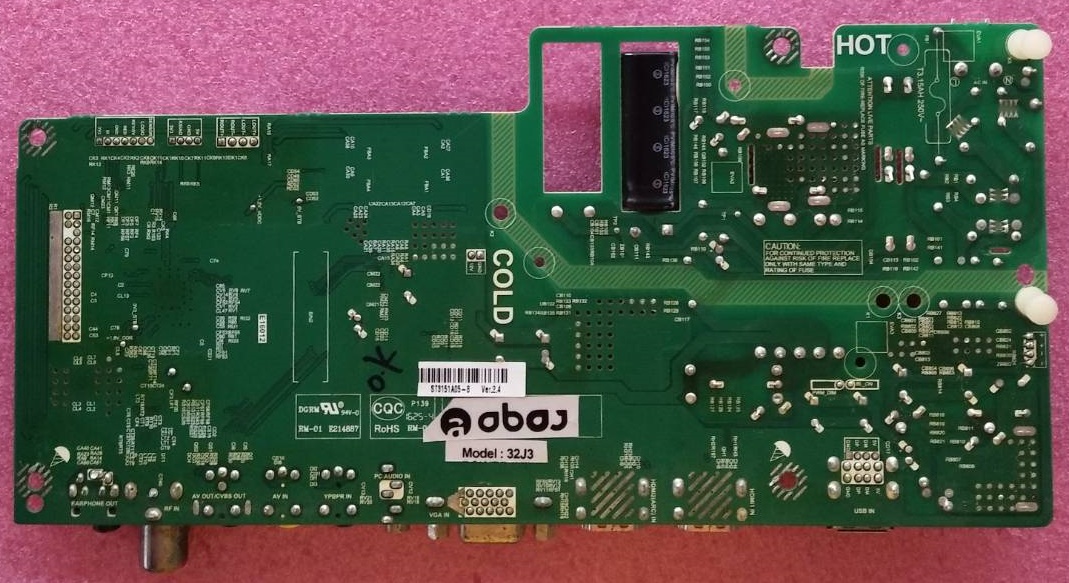 เมนบอร์ดทีวี อาบาซ ABAJ ของแท้ถอดจากเครื่อง รุ่น32J3 พาร์ทTP.VST59S.PB788 ทีบาร์ ST3151A05-8