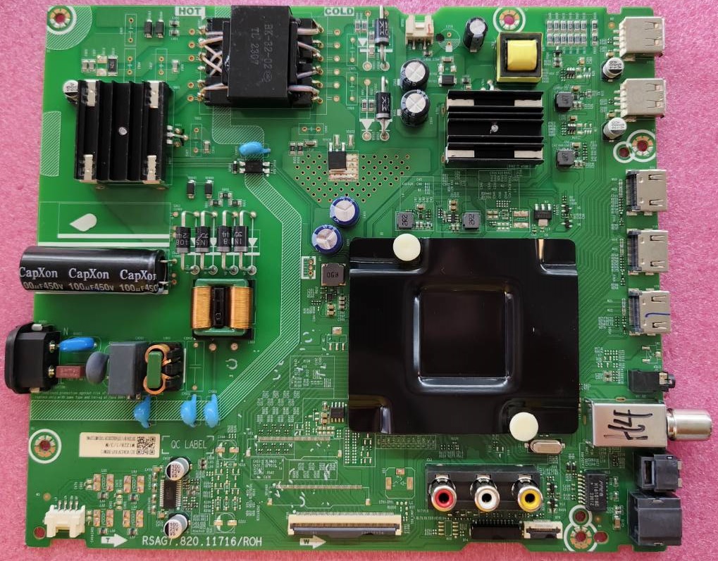 เมนบอร์ดทีวี ไฮเซน HISENSE ของแท้มือสองถอดจากเครื่อง รุ่น43A6100H พาสบอร์ด RSAG7.820.11716/ROH