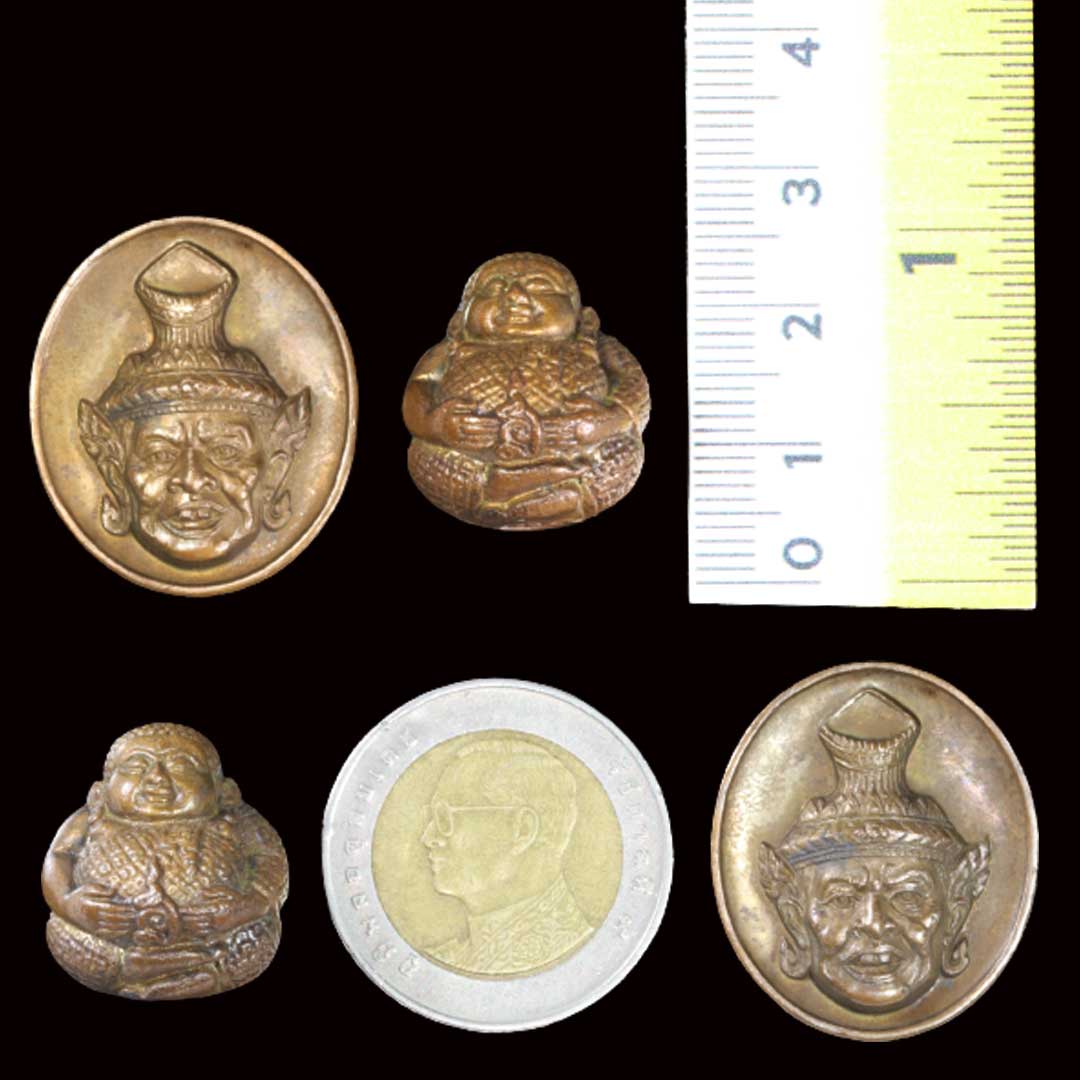 ลูกอมพระสังกัจจาย เหรียญหลวงปู่ฤาษีหลังพระพิฆเนศ หลวงพ่อพูล วัดไผ่ล้อม ปี2544