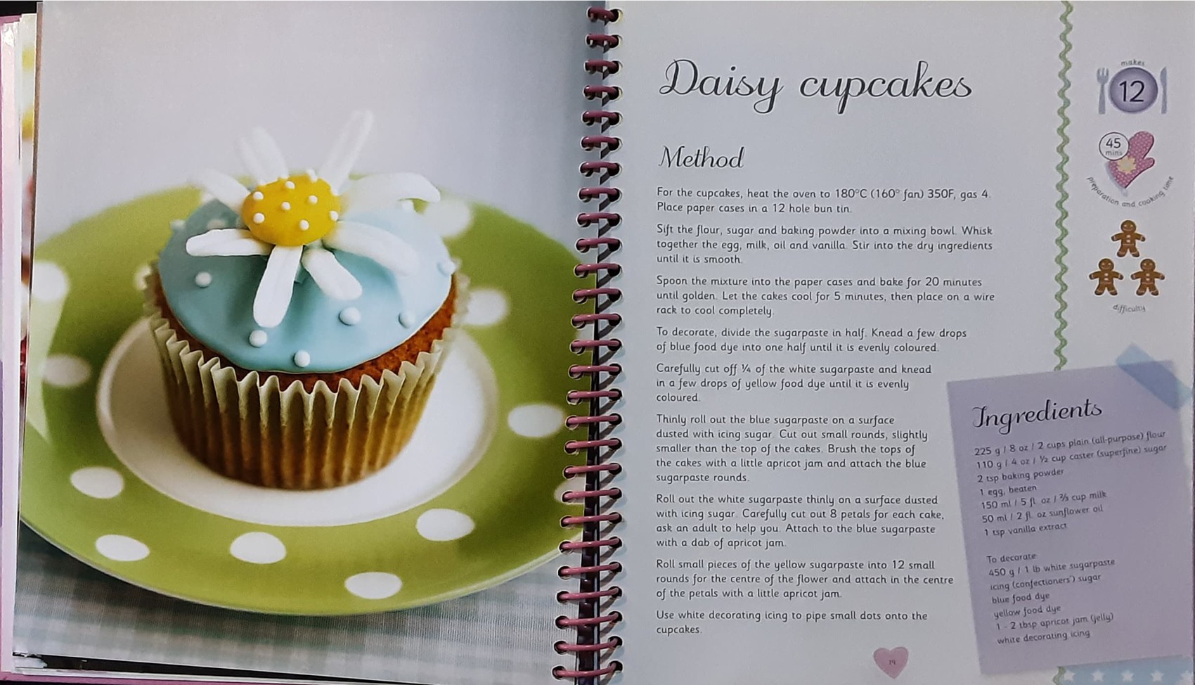 Cookery Book หนังสือกิจกรรม ทำอาหาร ภาษาอังกฤษ 🍅🍓Cupcake Book for Girls/Used สภาพ 80-90%