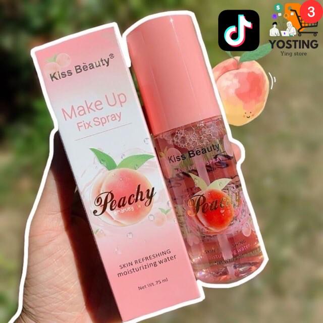 Kiss Beauty Make Up Fix Spray สเปรย์พีช