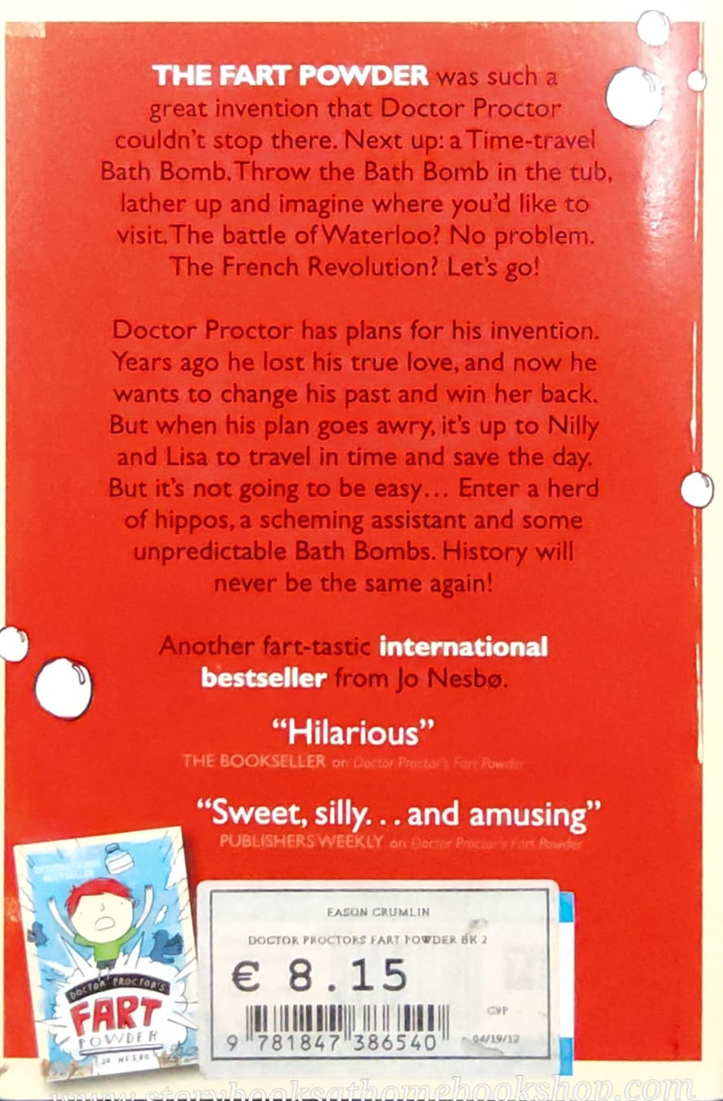 วรรณกรรมเยาวชน** **หนังสือนิทานปกอ่อน** 🍅🍓DOCTOR PROCTOR'S FART POWDER TIME-TRAVEL BATH BOMB BY JO NESBO