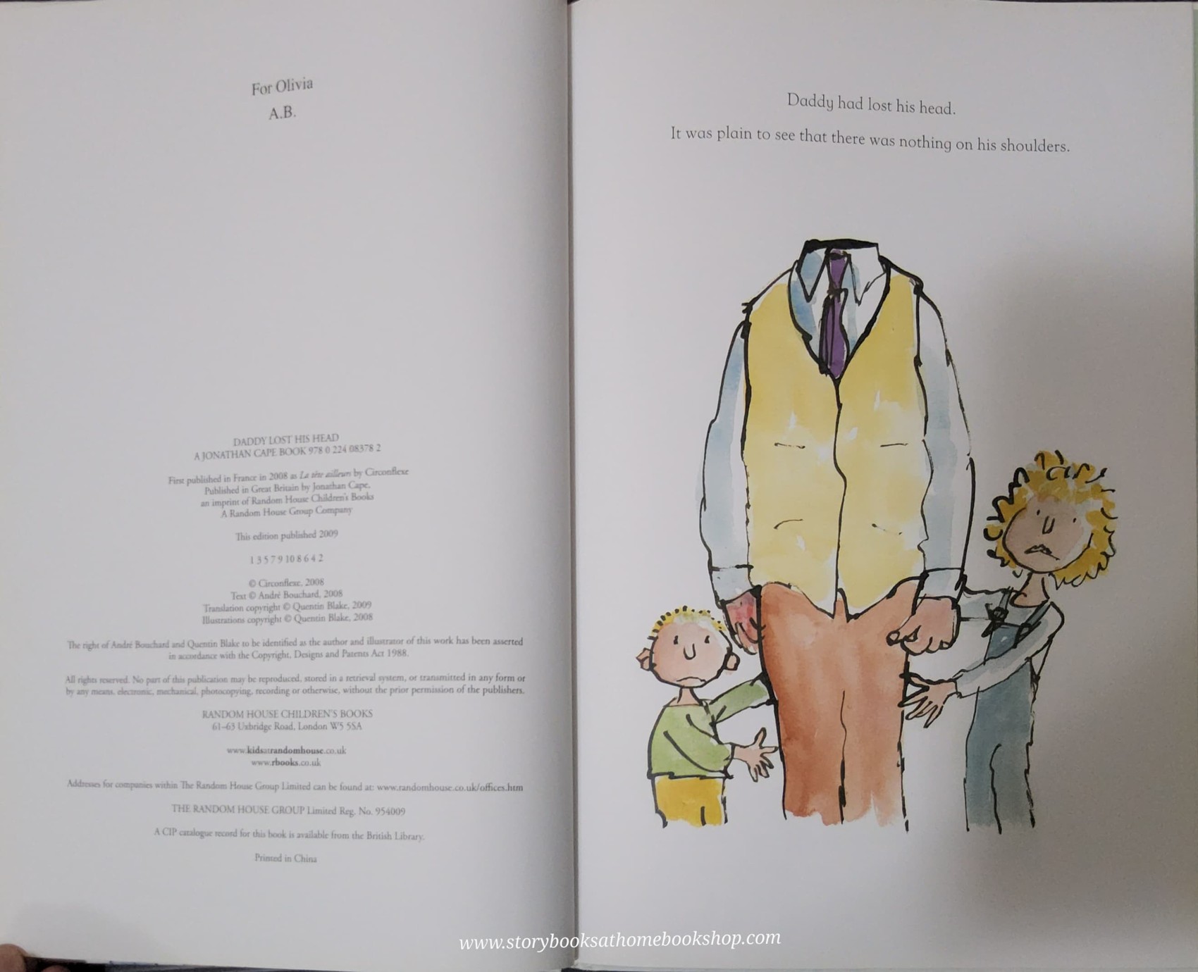 หนังสือนิทานปกแข็ง ** 🍅🍓DADDY LOST HIS HEAD BY QUENTIN BLAKE&ANDRE BOUCHARD