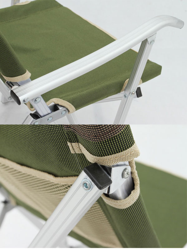 เก้าอี้สนามอลูมิเนียม เก้าอี้แค้มปิ้งพับเก็บได้สูง103ซม. ครีม