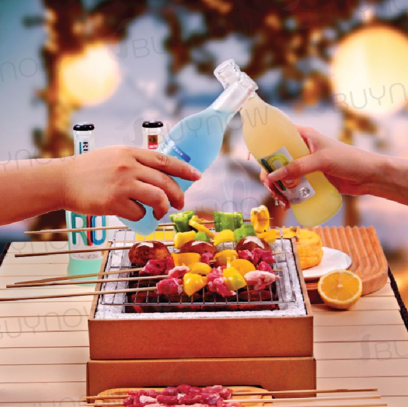 Disposable BBQ grill เตาปิ้งย่าง เตาย่างบาร์บีคิวแบบใช้แล้วทิ้ง สำหรับ1-3 คน 24x33x10cm