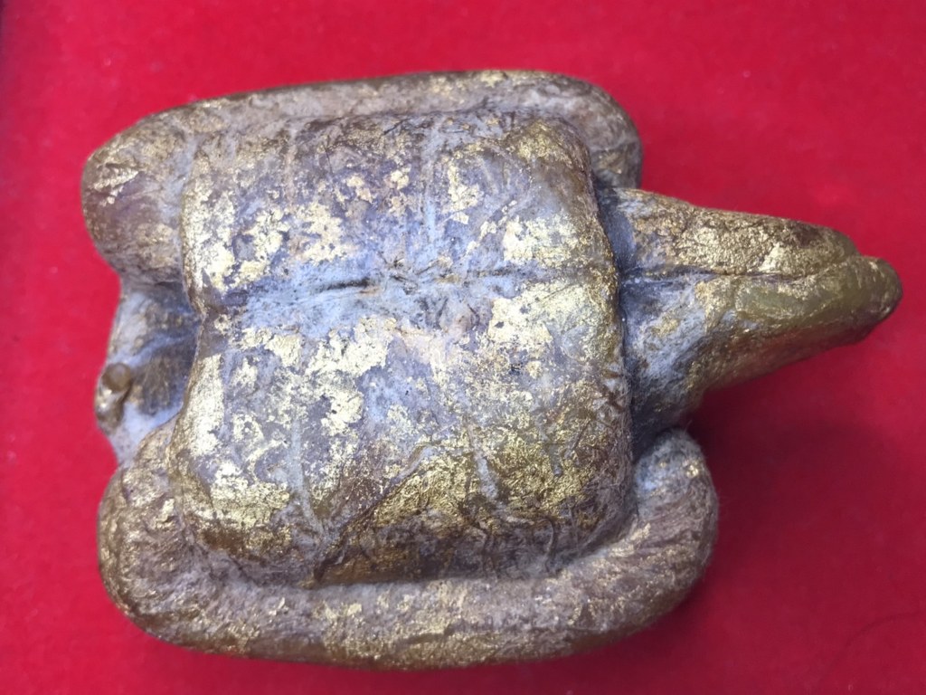 เต่าสำลีี ชุบเทียน ปิดทอง ขนาดบูชา ครูบาชัยยะวงศา วัดพระพุทธบาทห้วยต้ม เจ้าของเดิมชื่ออ้ายชัย อายุ 45 ปี อยู่ อ.บ้านโฮ่ง จ.ลำพูน เคยบวชเป็นพระวัดพระพุทธบาท ห้วยต้มเมื่อปี 2545-2550 อ้ายชัยเล่าว่าท่านได้เช่าต่อจากกะเหรี่ยงลูกศิษย์ครูบาวงศ์