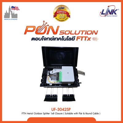 FTTH Aerial Outdoor Splitter 1x8 Closure ( Suitable with Flat & Round Cable )