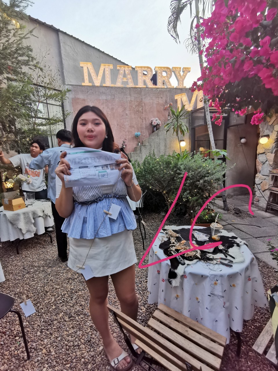 งานเช่าอักษรไฟปิงปปอง " MARRY ME "