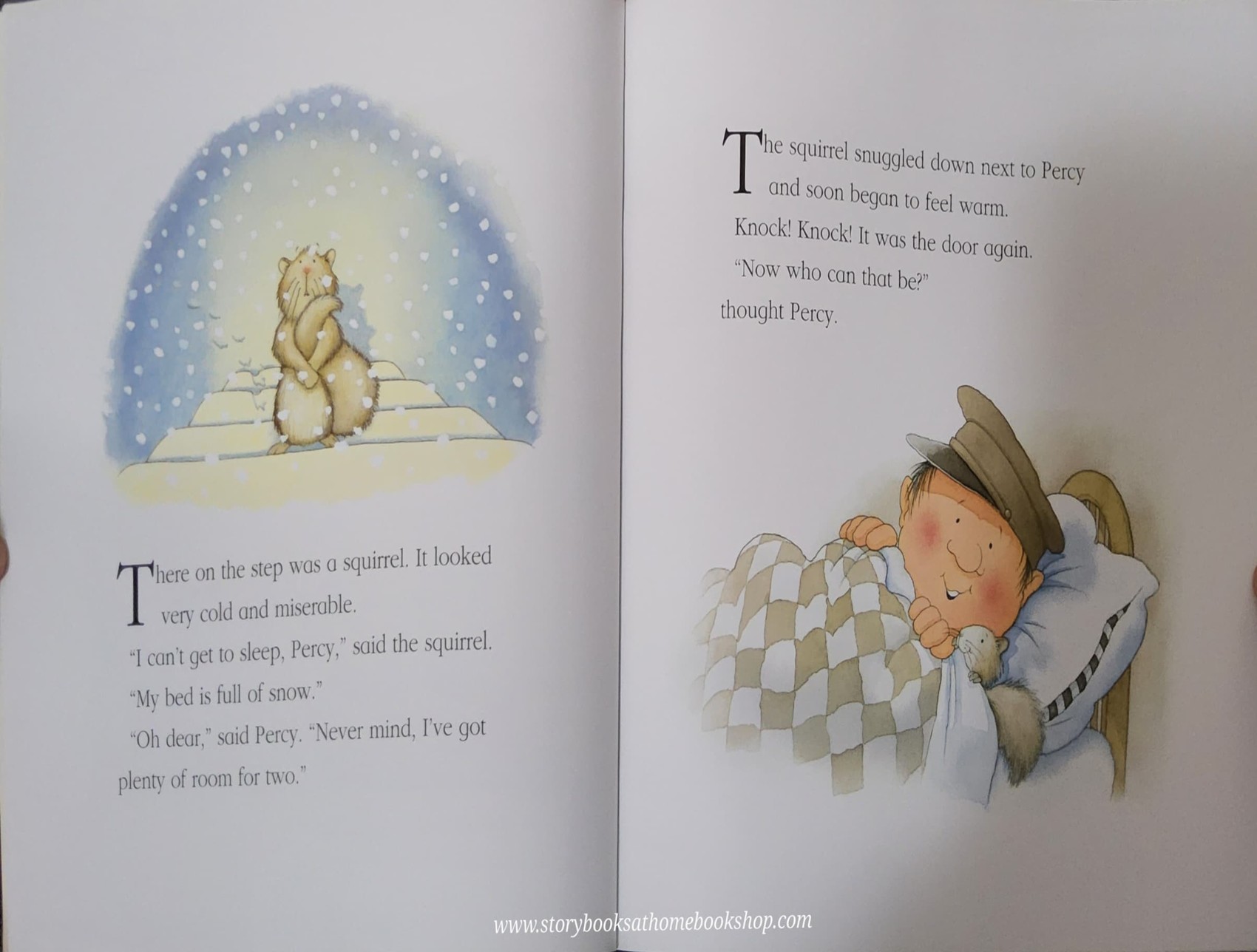 หนังสือนิทานปกอ่อน** ♥️♥️A PERCY THE PARK KEEPER STORY:ONE SNOWY NIGHT BY NICK BUTTERWORTH (WITH POSTER)