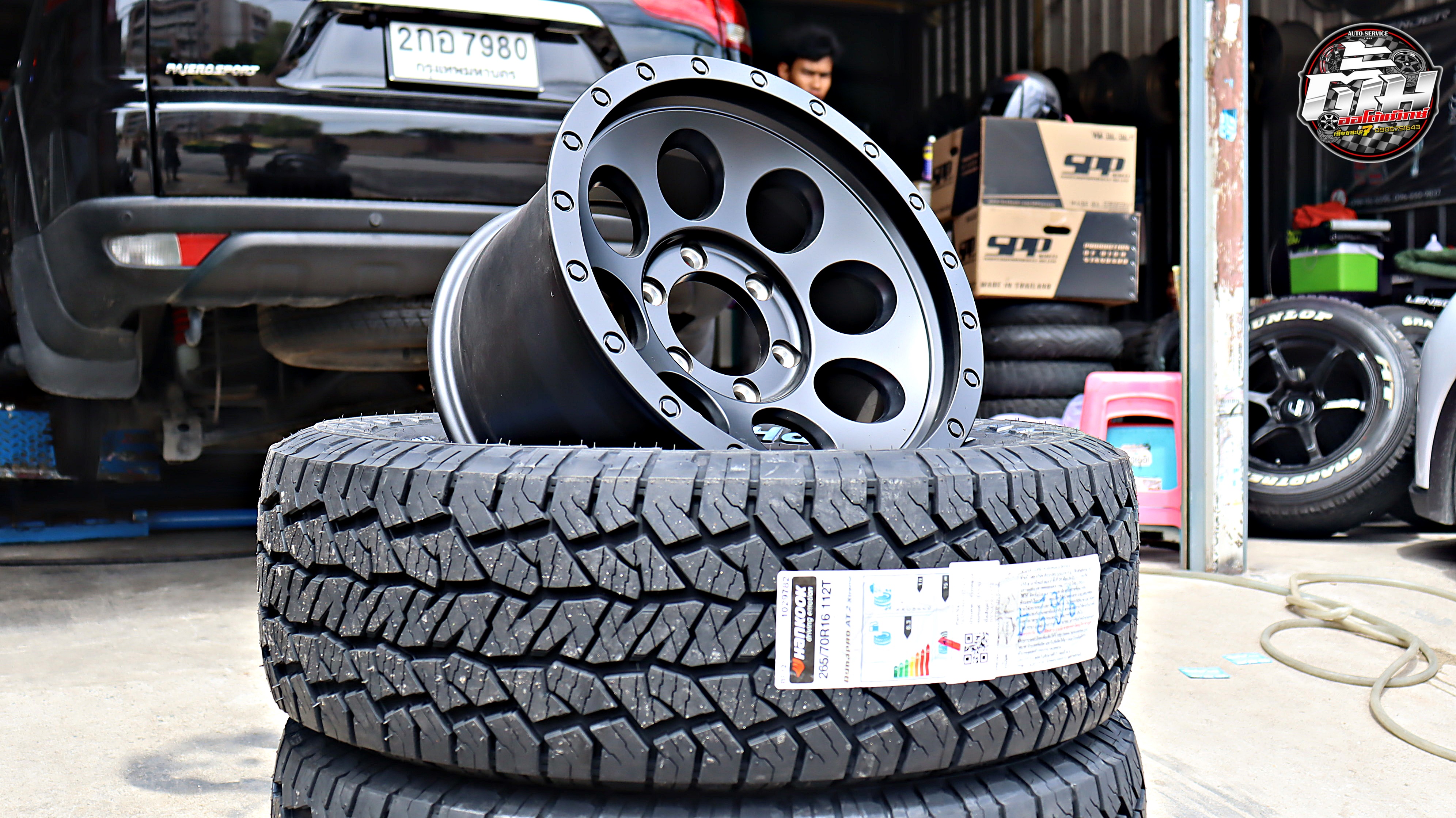 MITSUBISHI PAJERO SPORT เปลี่ยนล้อยาง ล้อ ZEUS-25 ขอบ16นิ้ว ยาง HANKOOK Dynapro AT2 Xtreme 265/70R16 112T