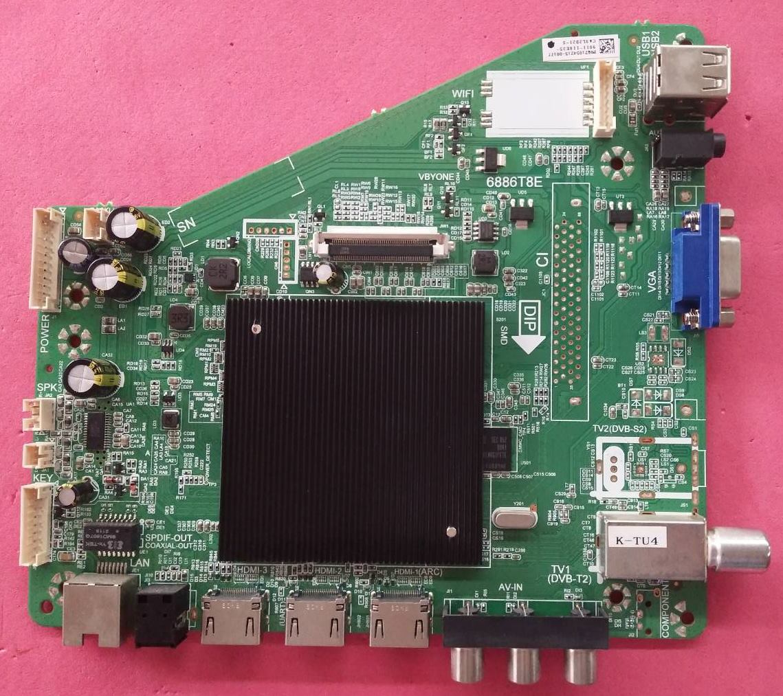 เมนบอร์ดทีวีอะโคเนติค/อะไหล่ทีวีอะโคเนติค(ACONATIC) ของแท้ถอดจากเครื่อง รุ่น65US534AN :6886T8E ทีคอนHV650QUBF70