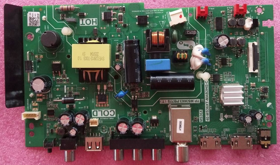เมนบอร์ดทีวี ทีซีแอล TCL อะไหล่แท้มือสองถอดจากเครื่อง รุ่น32D3200 32D2980 พาร์ท TP.MS3663.PB775