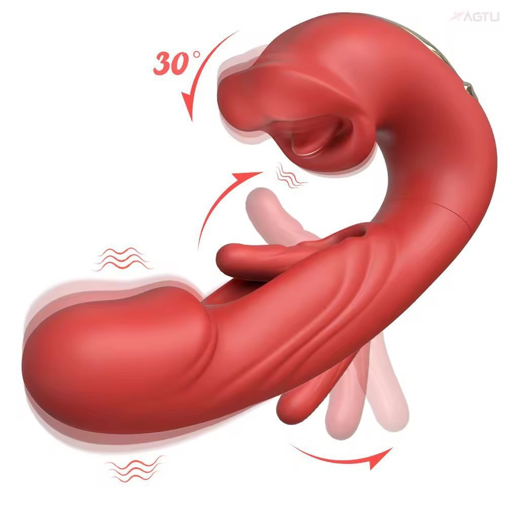 เครื่องนวด(Vibrator) ลิ้นตะวัด(เลียดูด)+ดิลโด้สั่น 3 in1