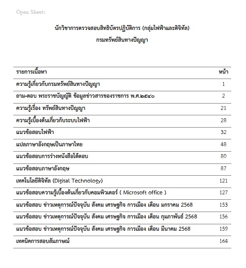 แนวข้อสอบ นักวิชาการตรวจสอบสิทธิบัตรปฏิบัติการ (กลุ่มไฟฟ้าและดิจิทัล) กรมทรัพย์สินทางปัญญา