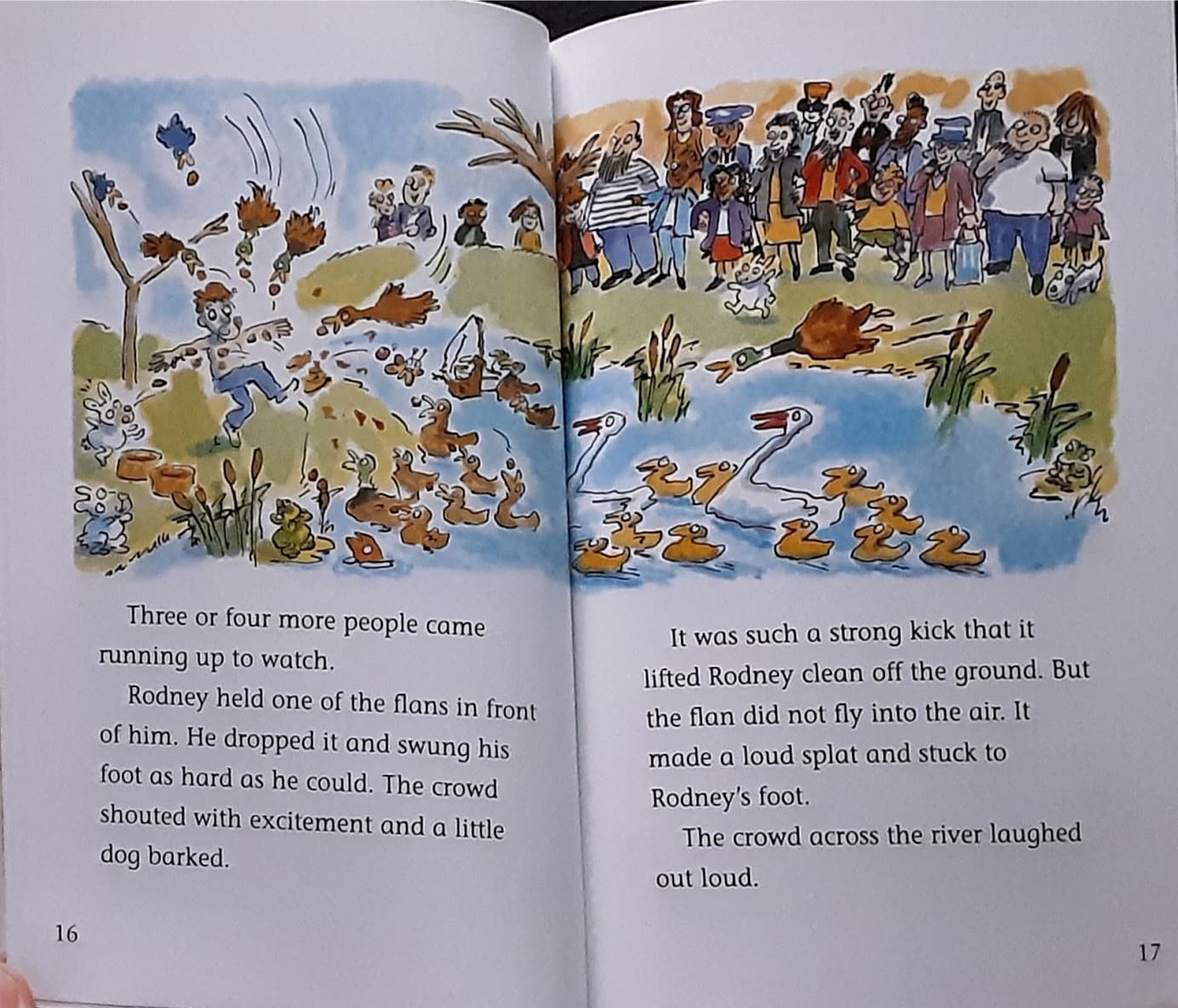 หนังสือนิทานปกอ่อน** 🍅🍓FLANS ACROSS THE RIVER BY NICK WARBURTON