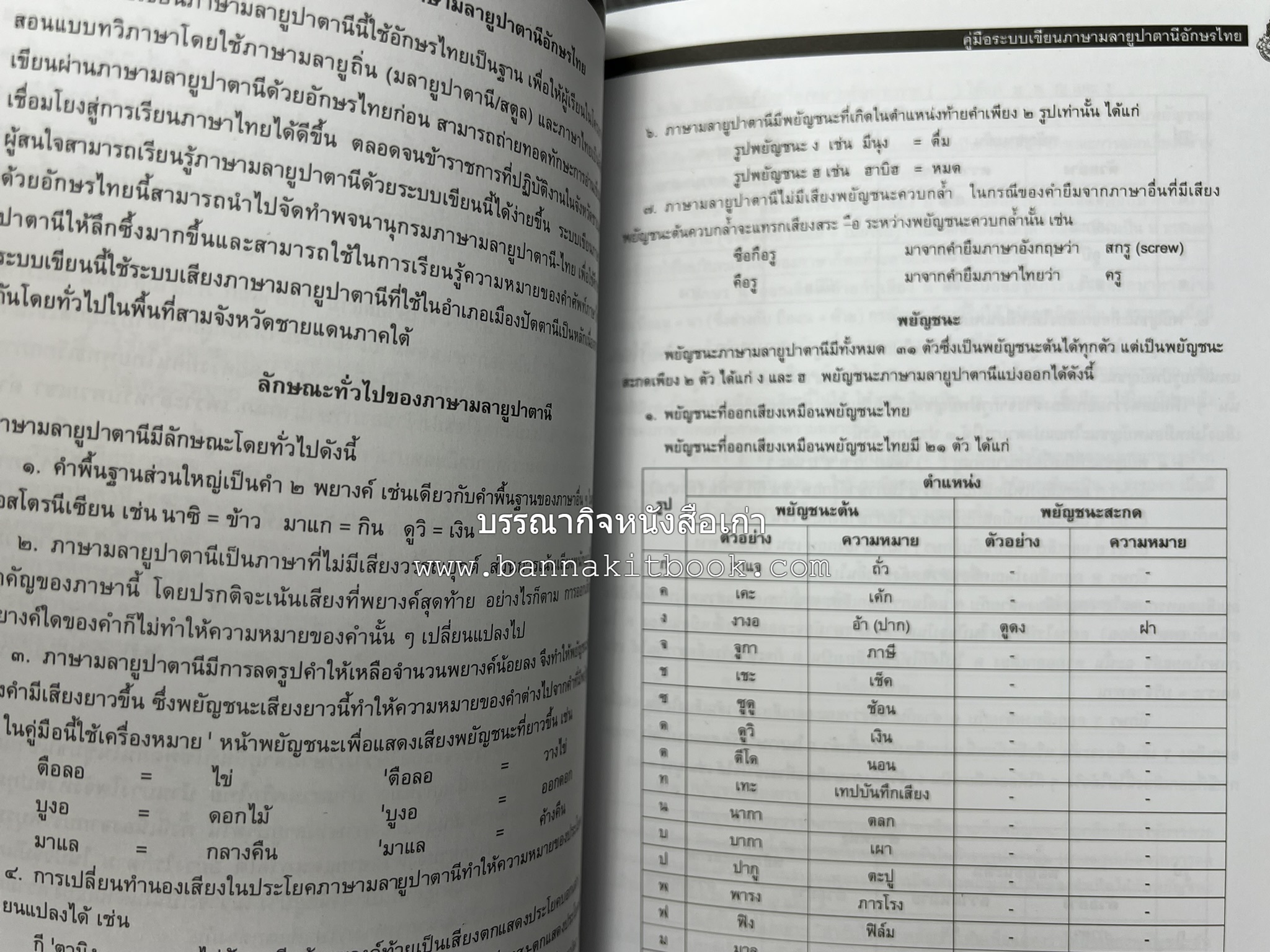 ภาษามลายูปาตานี คู่มือระบบอักษรไทย ฉบับราชบัณฑิตยสถาน โดย : ศาสตราจารย์ ดร.ปัญญา บริสุทธิ์.